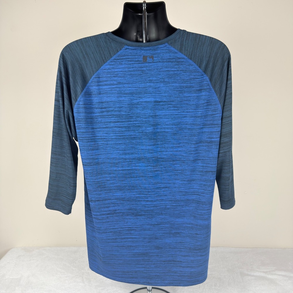 Nike MLB Dri-FIT 3/4 Sleeve Baseball Shirt Blue Heather AA8260-480 Mens Large - Picture 3 of 9